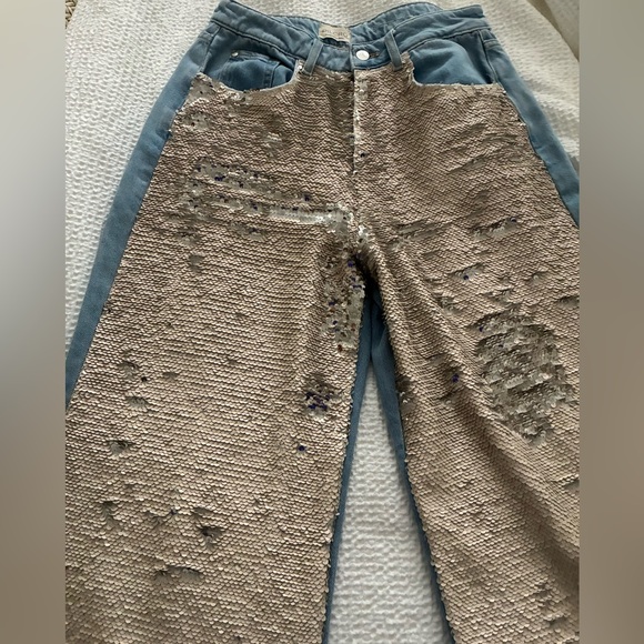 Pilcro by Anthropologie High Waisted Sequin Skater Jean - Picture 7 of 13